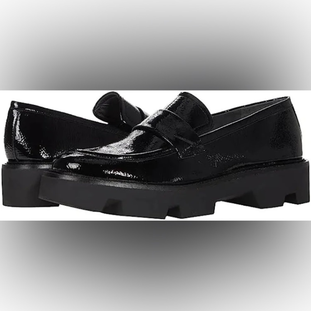 Franco Sarto Ream Black Patent Leather Loafers, NWOT